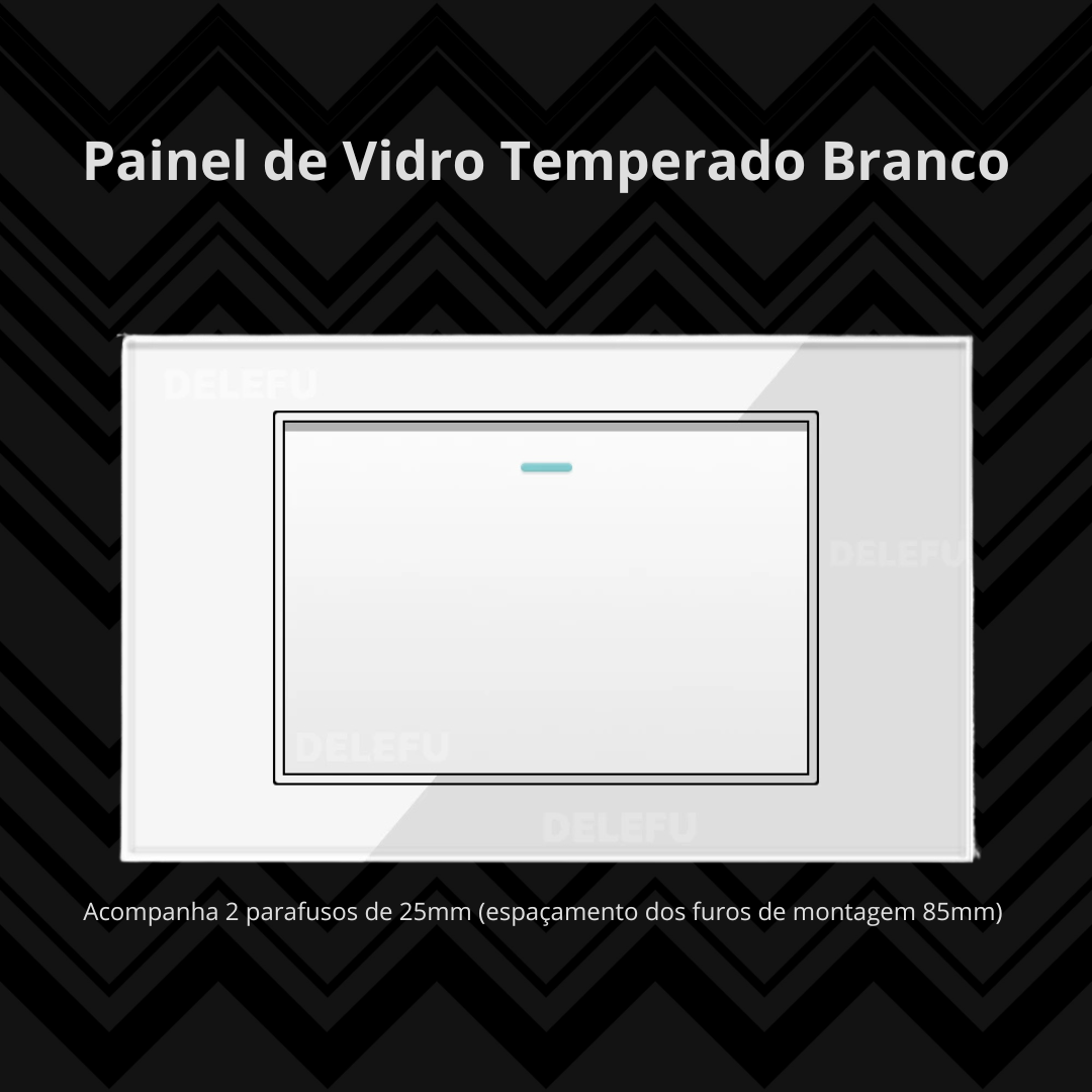 Conjunto de Interruptor 4x2 - Linha Vidro Branco
