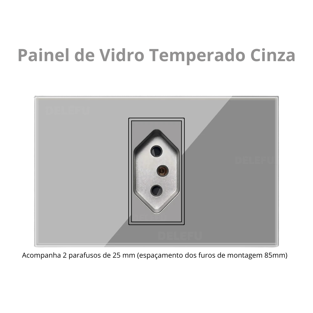 Conjunto de Interruptor 4x2 - Linha Vidro Cinza