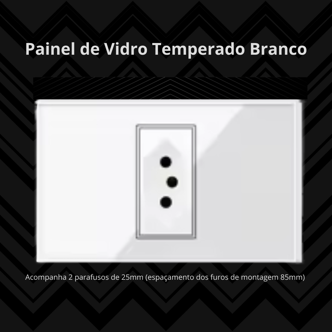 Conjunto de Interruptor 4x2 - Linha Vidro Branco