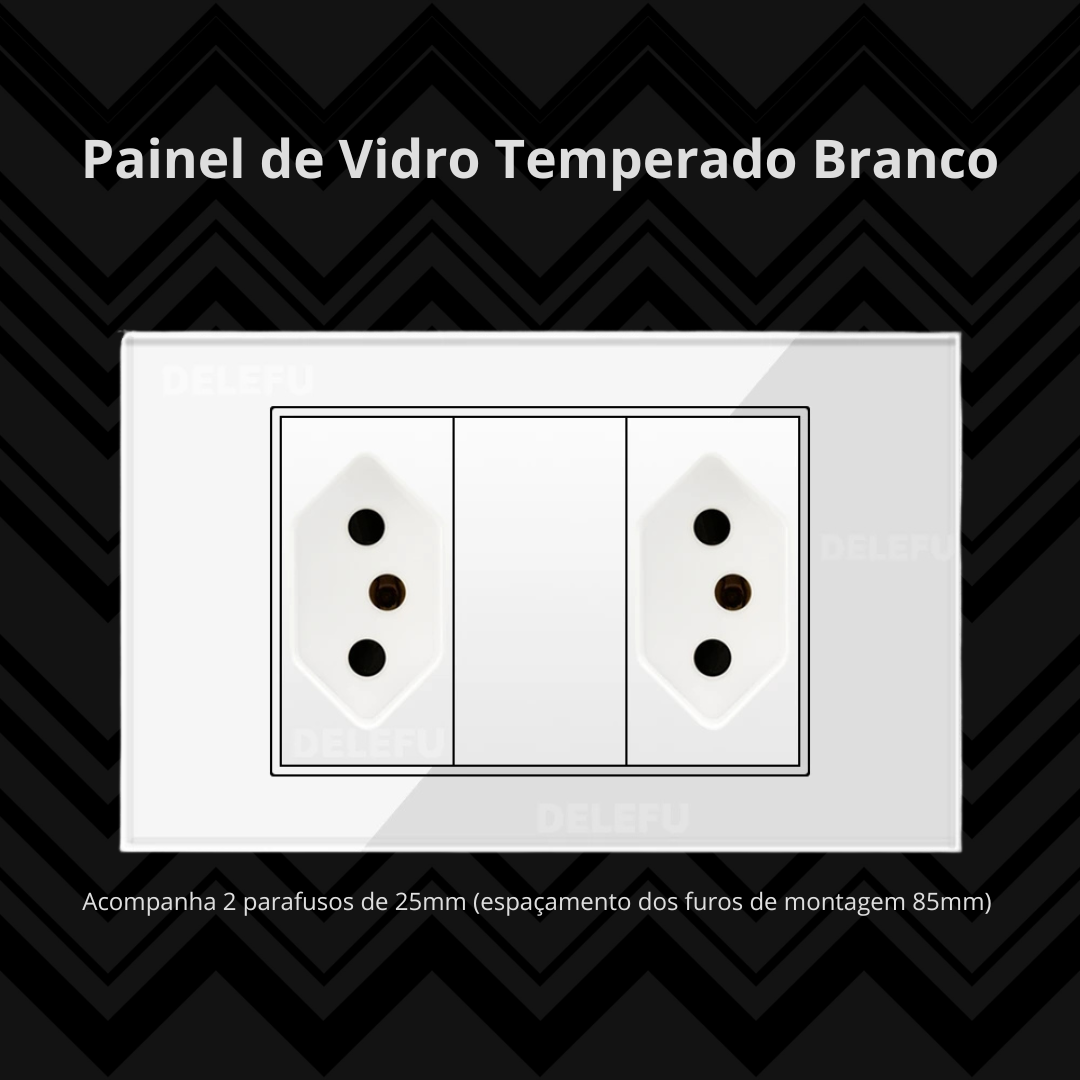 Conjunto de Interruptor 4x2 - Linha Vidro Branco