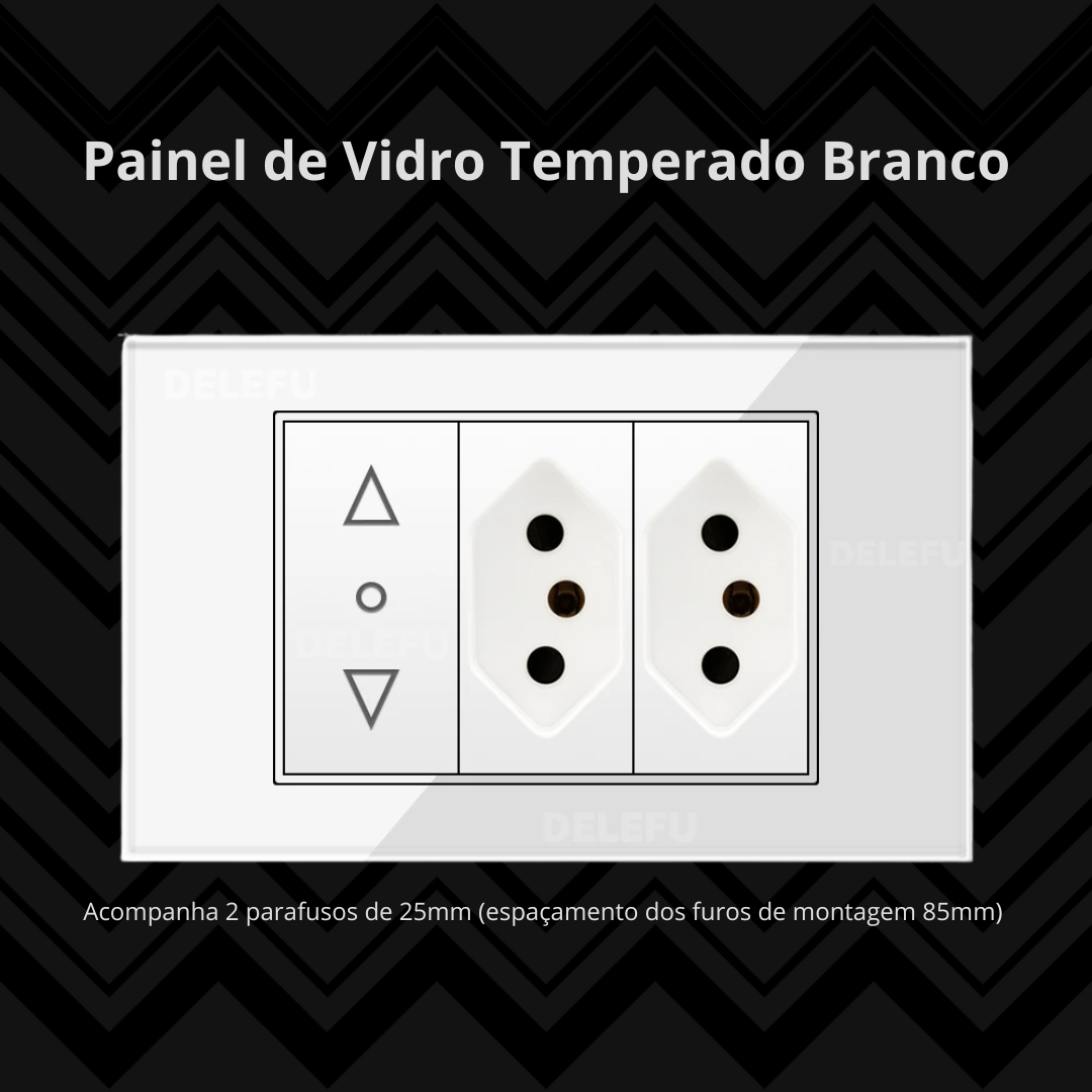 Conjunto de Interruptor 4x2 - Linha Vidro Branco