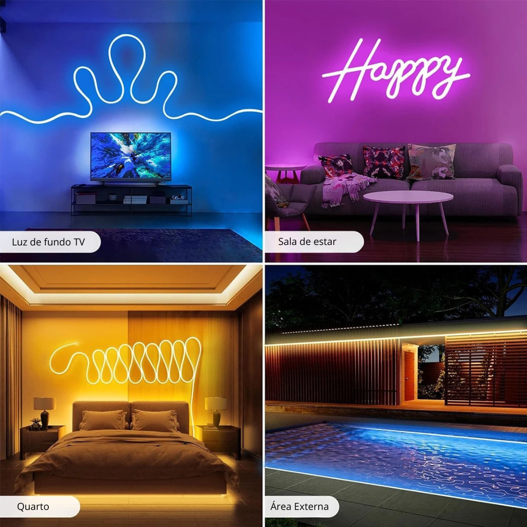 Fita de Neon RGB com Controle Remoto
