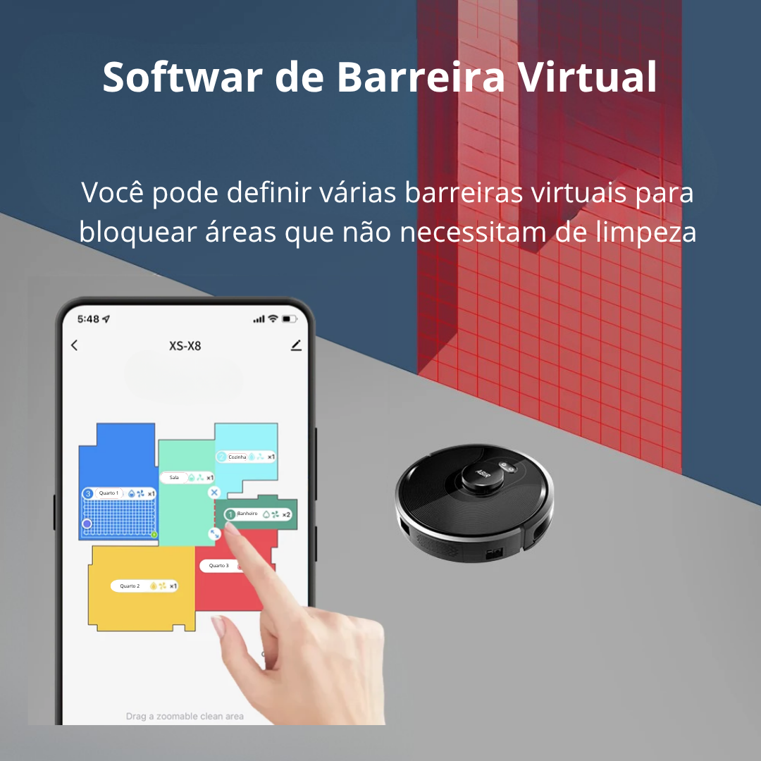 Aspirador de Pó Inteligente ABIR X8