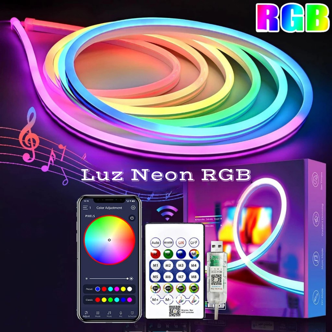 Fita de Neon RGB com Controle Remoto