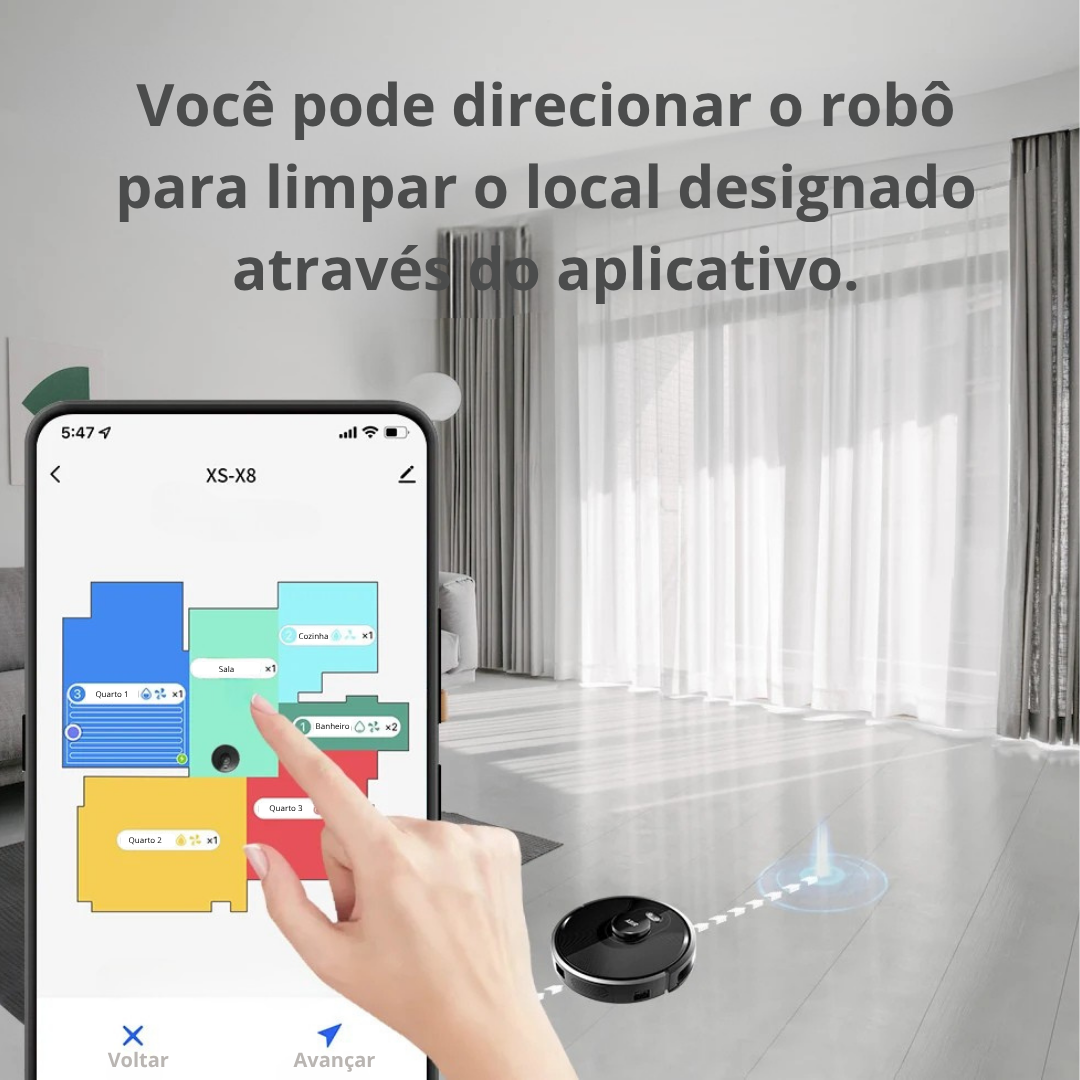 Aspirador de Pó Inteligente ABIR X8