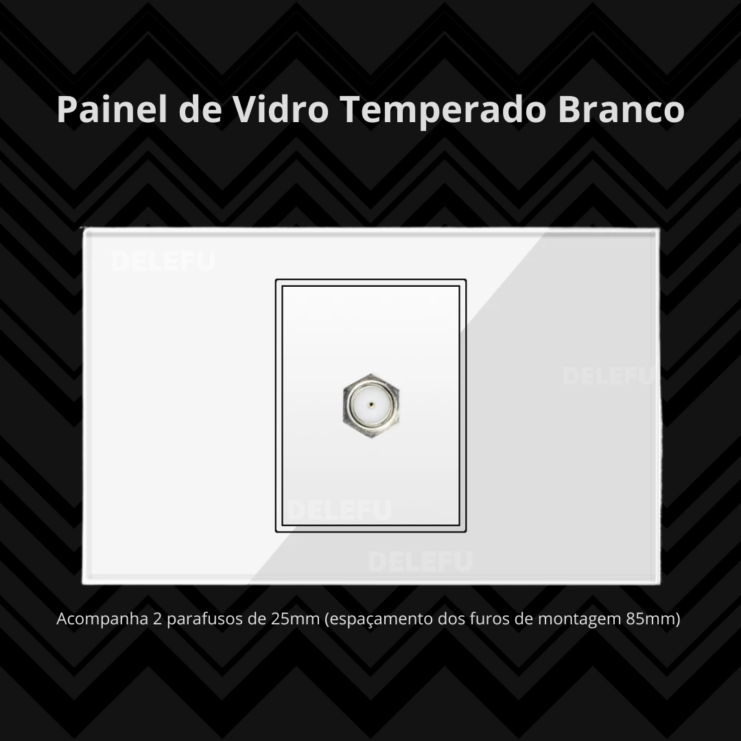 Conjunto de Interruptor 4x2 - Linha Vidro Branco
