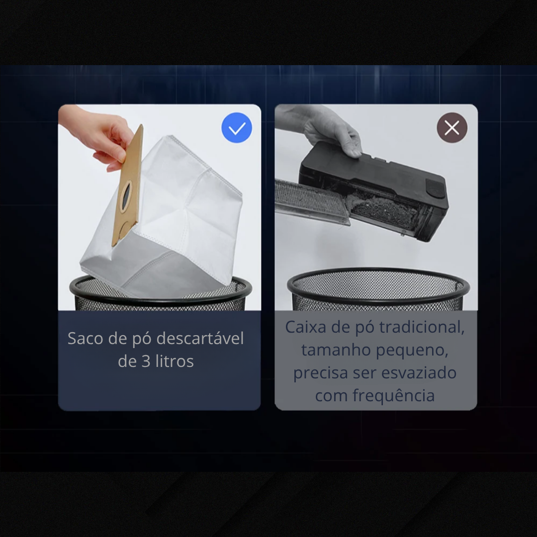 Aspirador de Pó Inteligente ABIR R30 com Esvaziamento Automático
