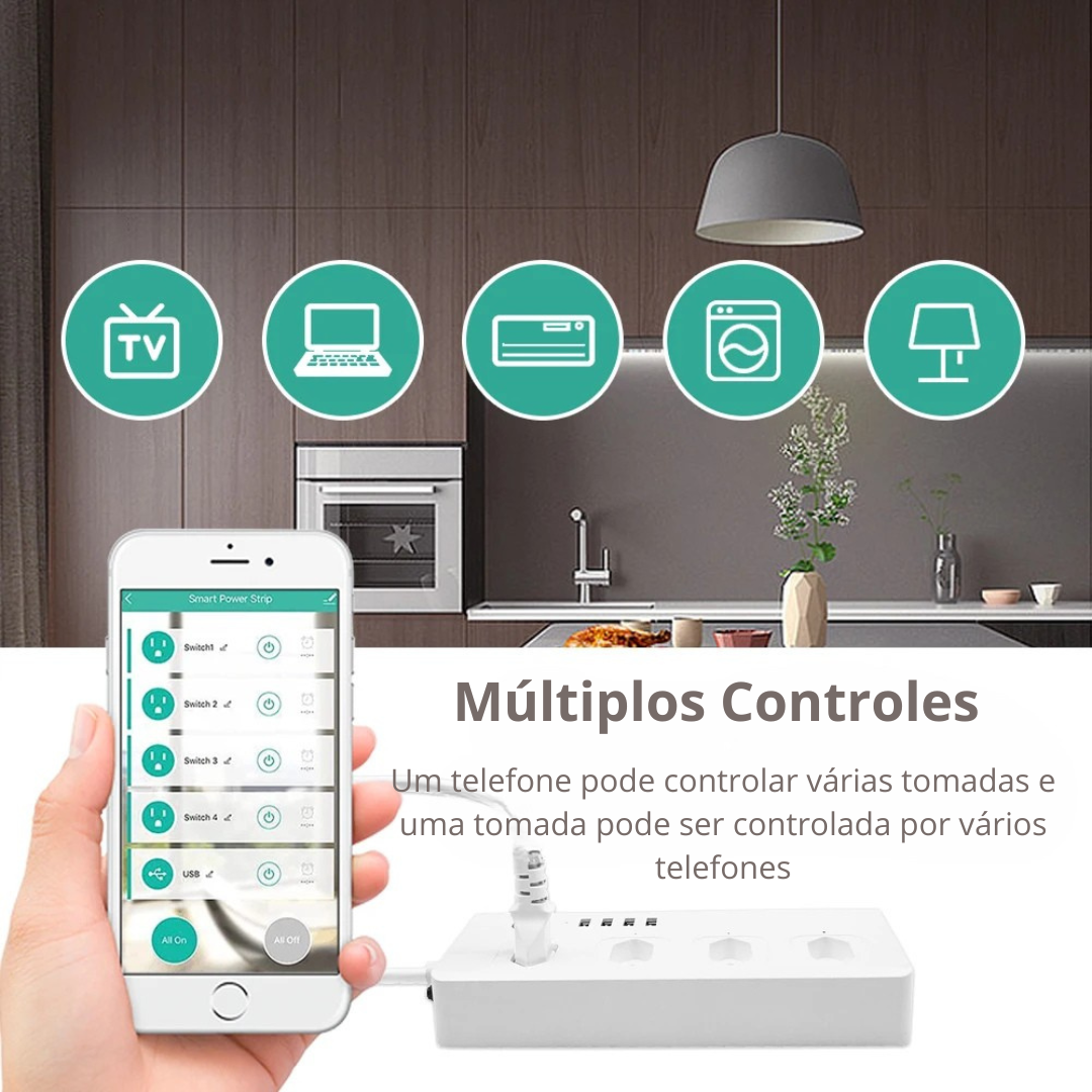 Filtro de Linha Inteligente com 4 Tomadas