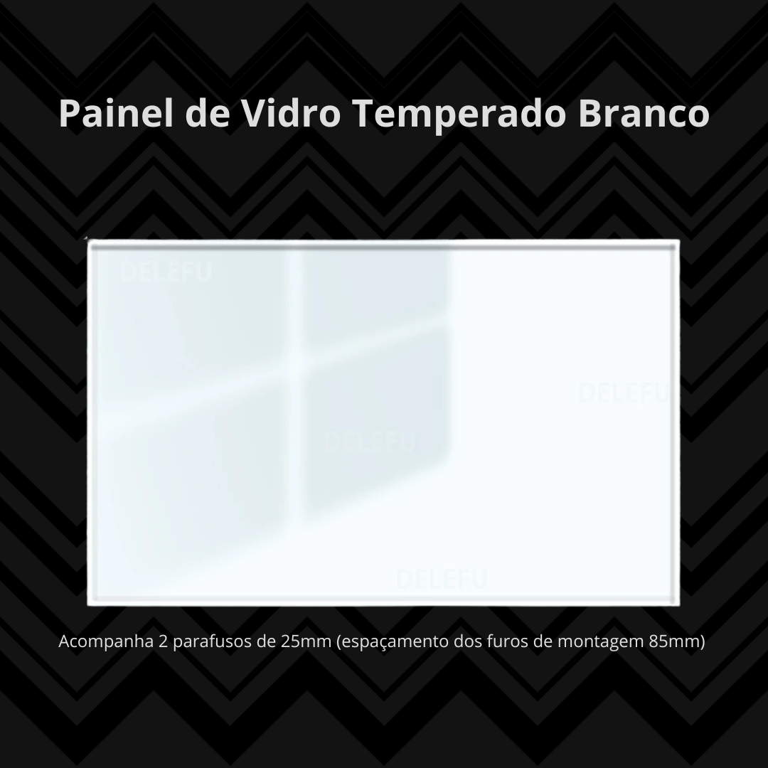 Conjunto de Interruptor 4x2 - Linha Vidro Branco