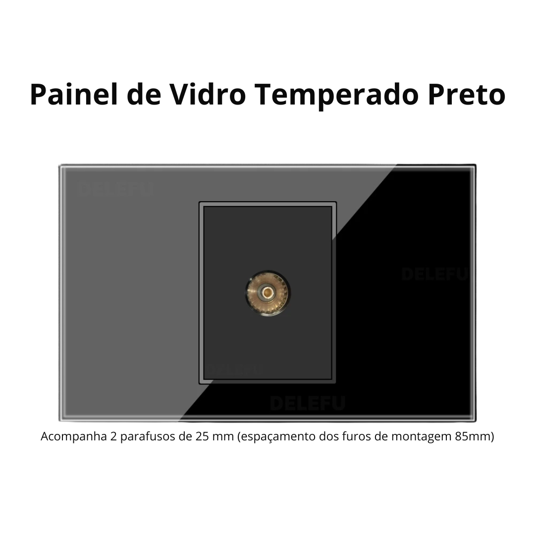 Conjunto de Interruptor 4x2 - Linha Vidro Preto