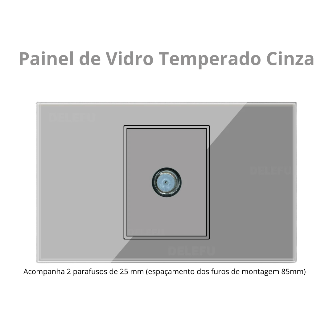 Conjunto de Interruptor 4x2 - Linha Vidro Cinza