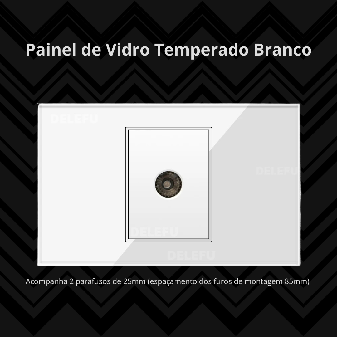 Conjunto de Interruptor 4x2 - Linha Vidro Branco