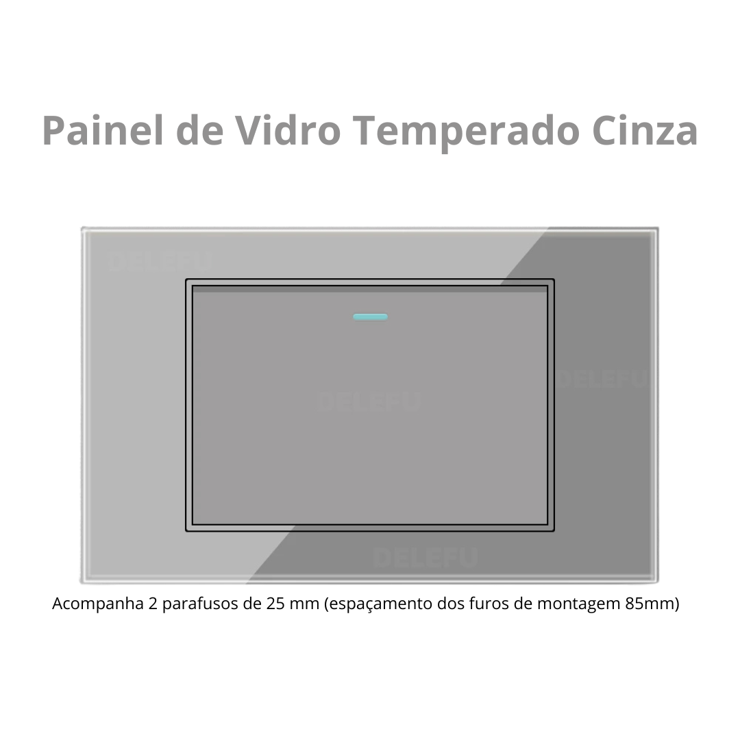 Conjunto de Interruptor 4x2 - Linha Vidro Cinza
