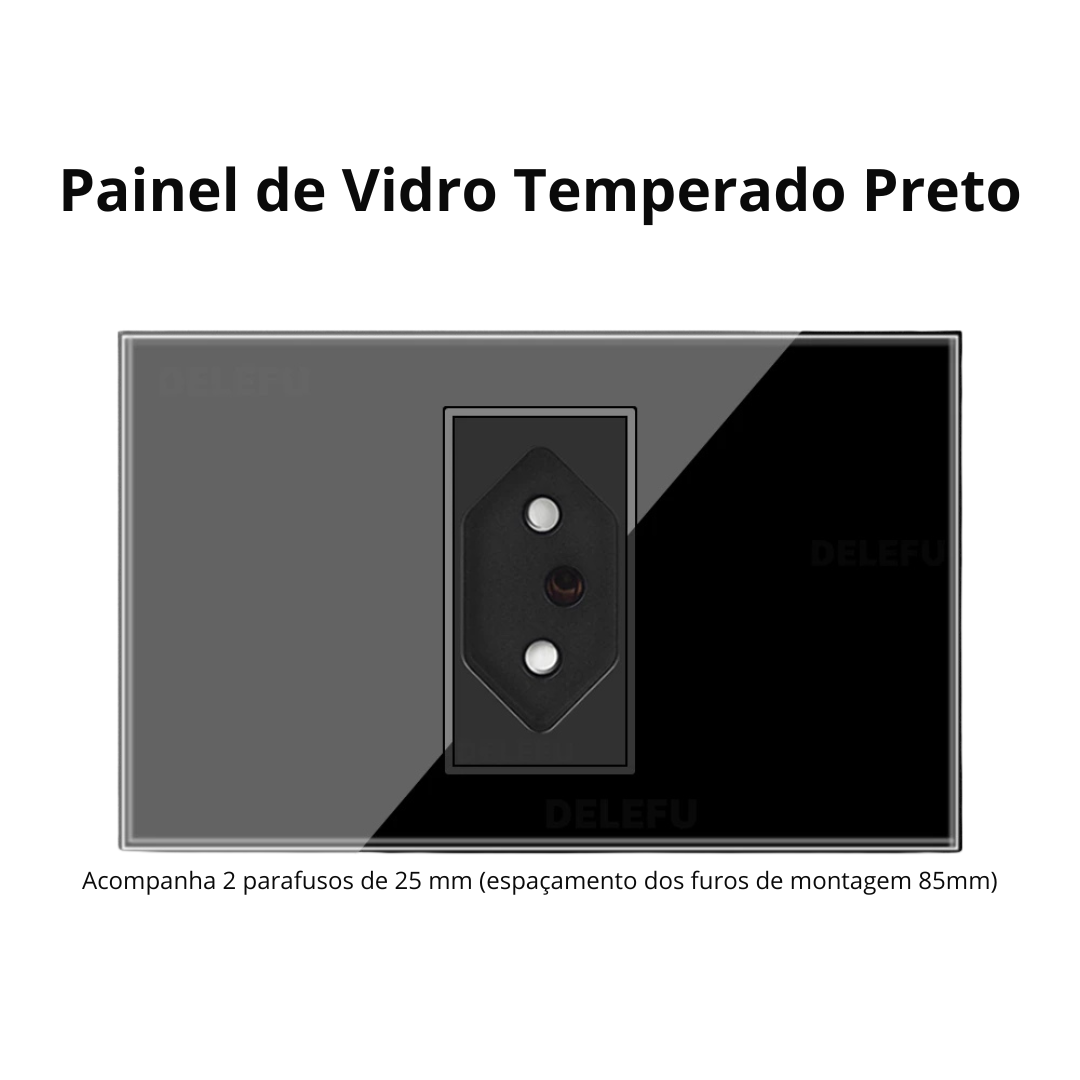 Conjunto de Interruptor 4x2 - Linha Vidro Preto