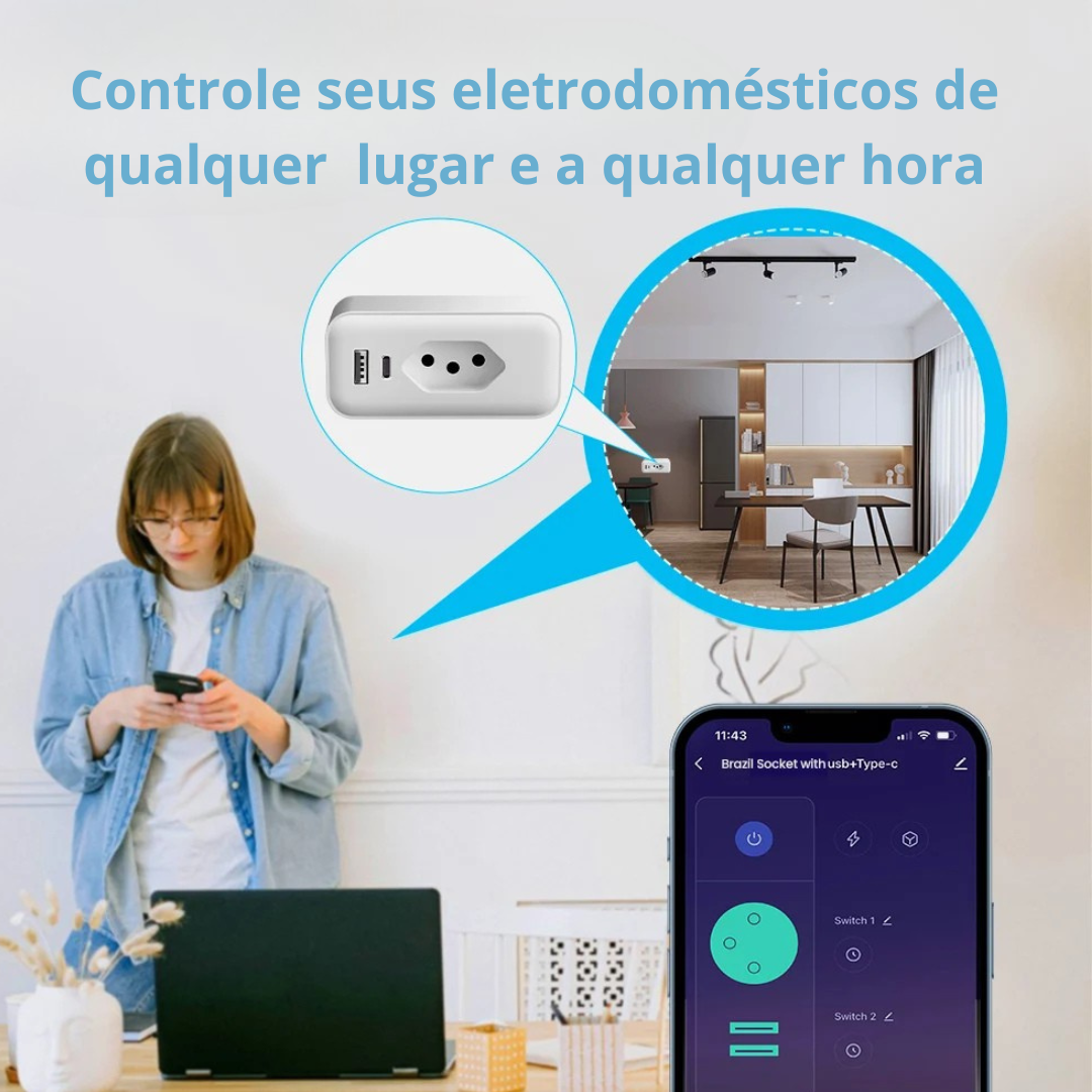 Plug Inteligente Wi-Fi 16A/20A