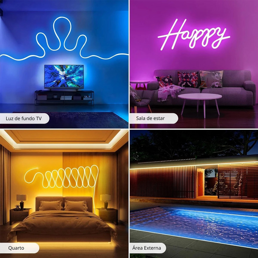 Fita de Neon RGB com Controle Remoto