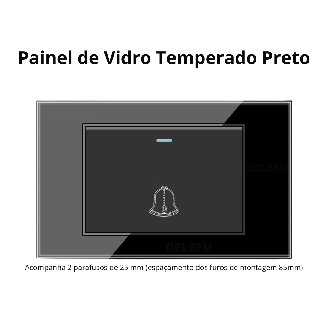 Conjunto de Interruptor 4x2 - Linha Vidro Preto