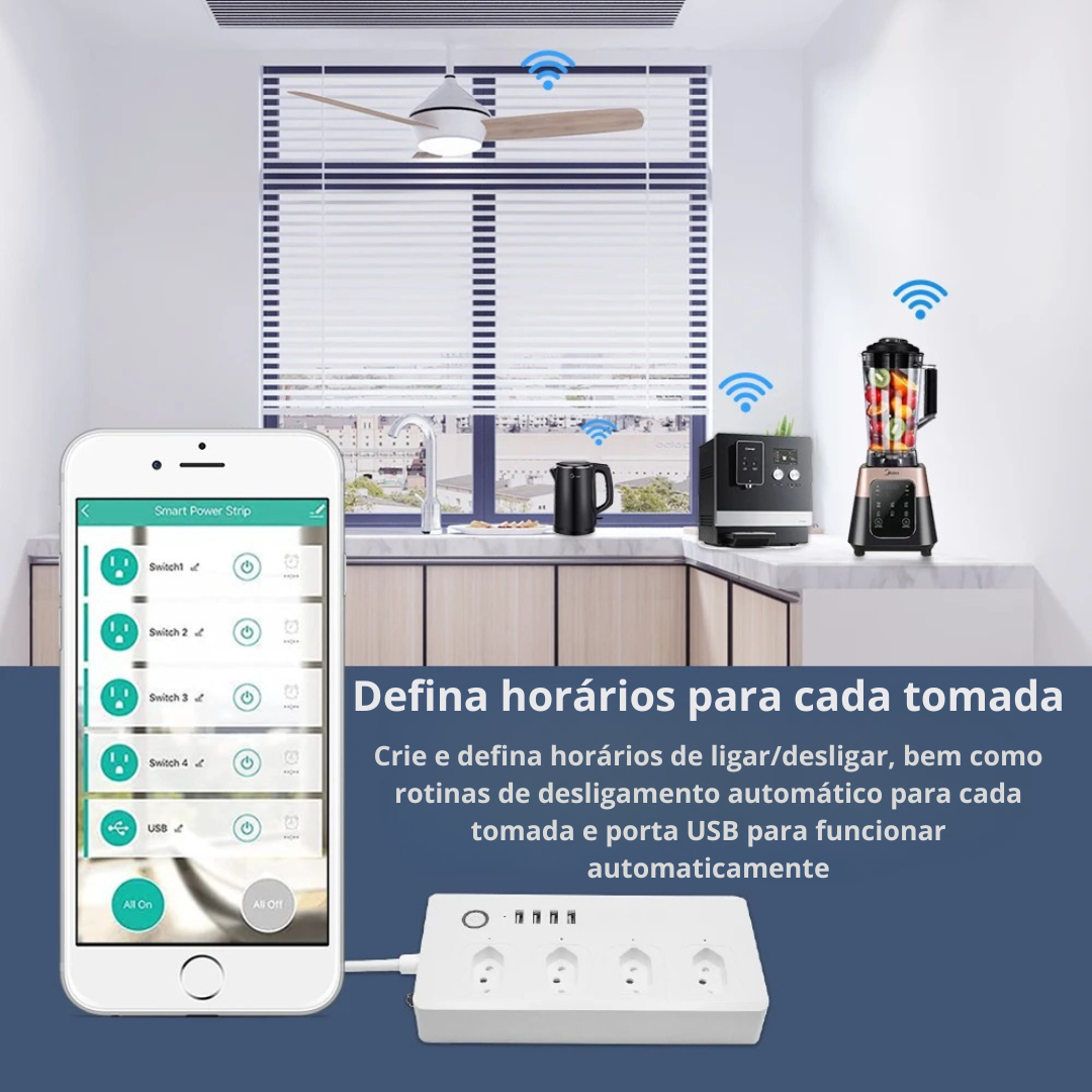 Filtro de Linha Inteligente com 4 Tomadas