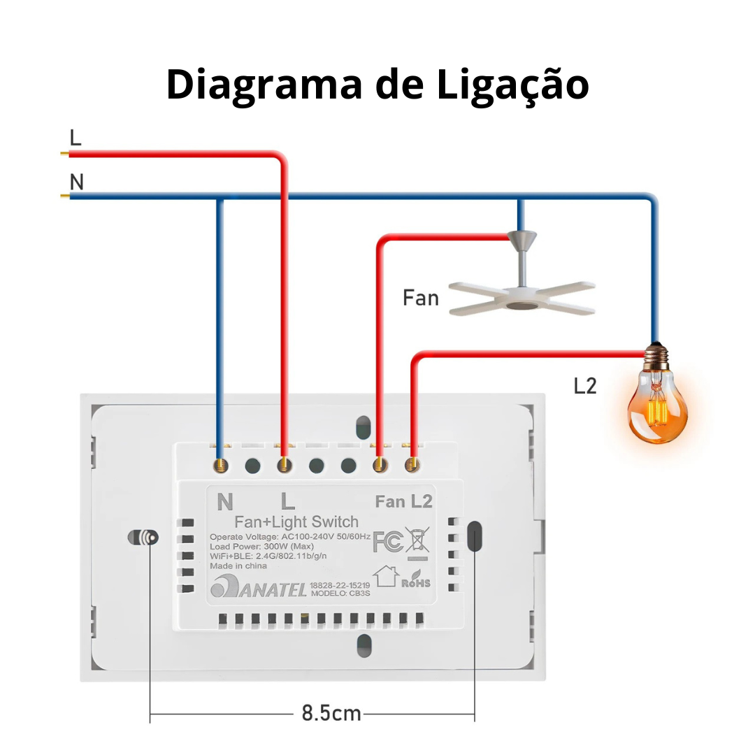 Interruptor de Ventilador Inteligente Wi-Fi