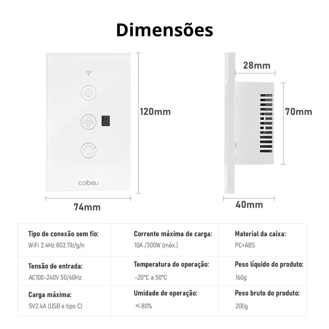 Interruptor de Ventilador Inteligente Wi-Fi