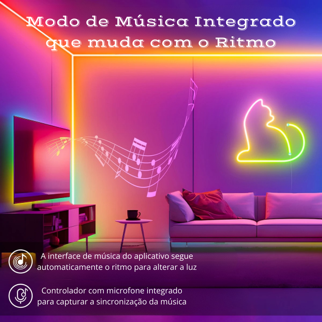 Fita de Neon RGB com Controle Remoto