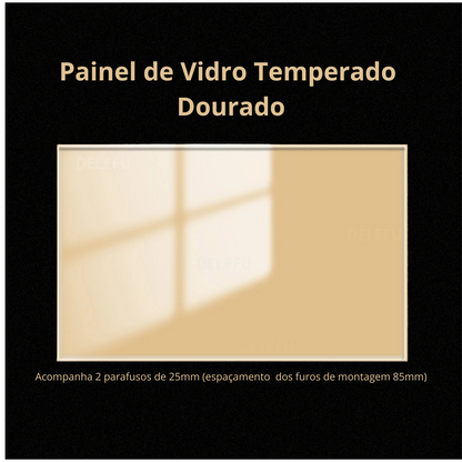 Conjunto de Interruptor 4x2 - Linha Vidro Dourado