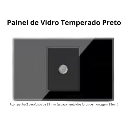 Conjunto de Interruptor 4x2 - Linha Vidro Preto