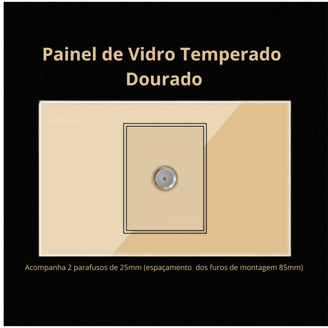 Conjunto de Interruptor 4x2 - Linha Vidro Dourado