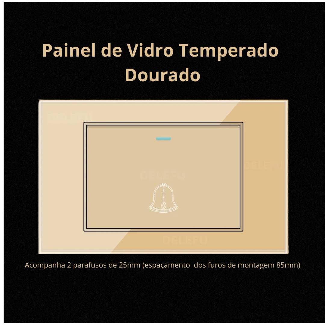 Conjunto de Interruptor 4x2 - Linha Vidro Dourado