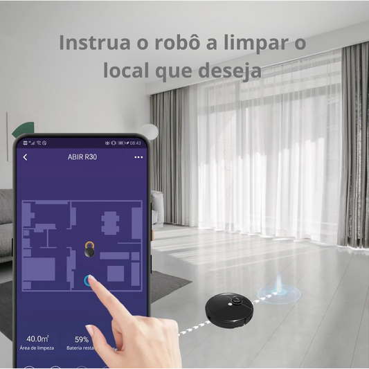 Aspirador de Pó Inteligente ABIR R30 com Esvaziamento Automático