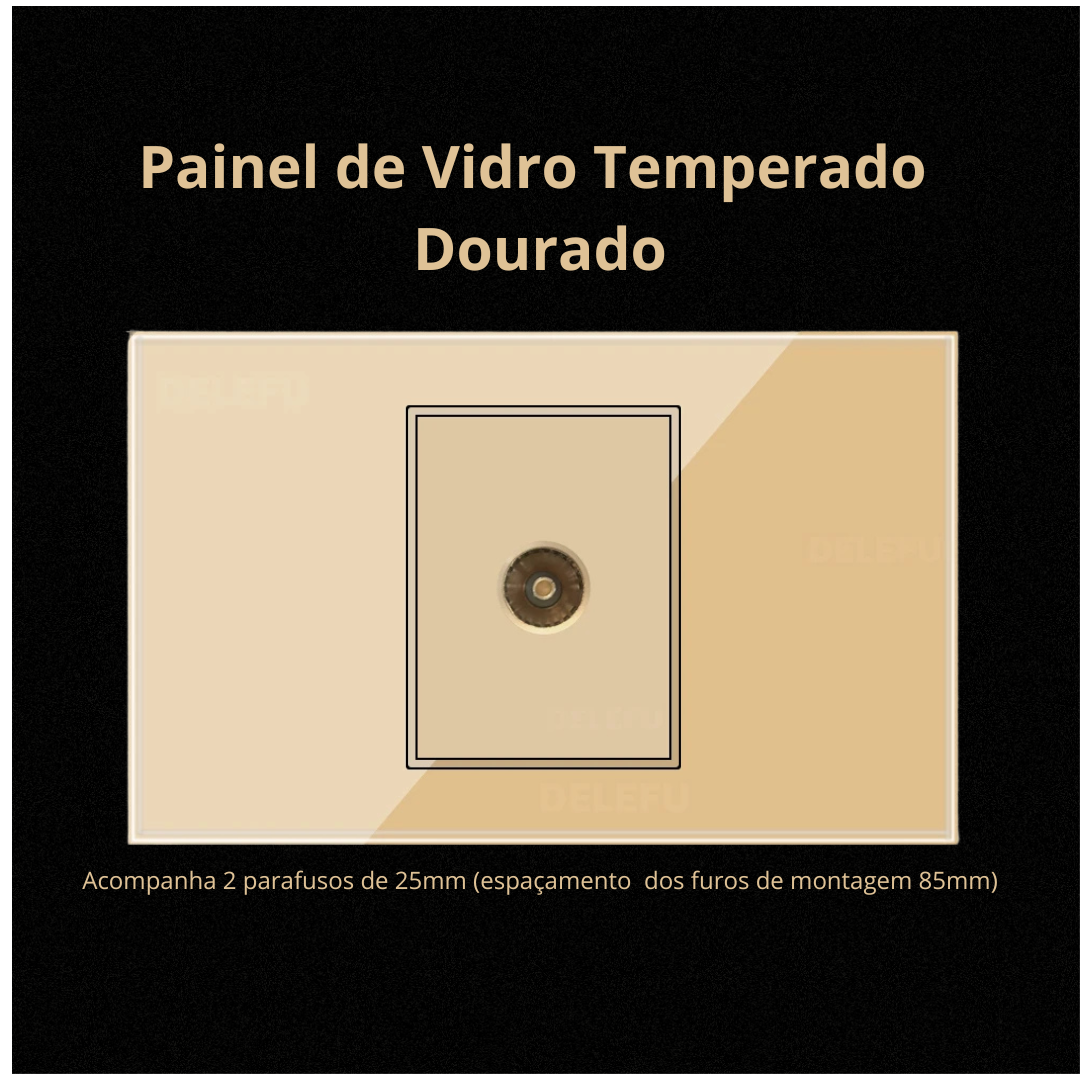 Conjunto de Interruptor 4x2 - Linha Vidro Dourado