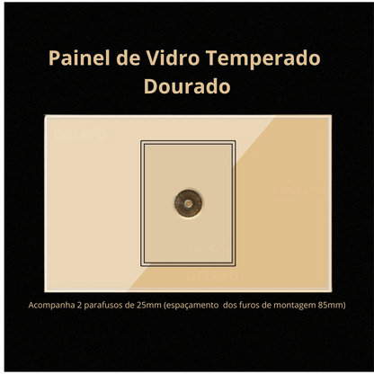 Conjunto de Interruptor 4x2 - Linha Vidro Dourado